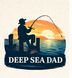 Deep Sea Dad - fishing from the dock at sunset